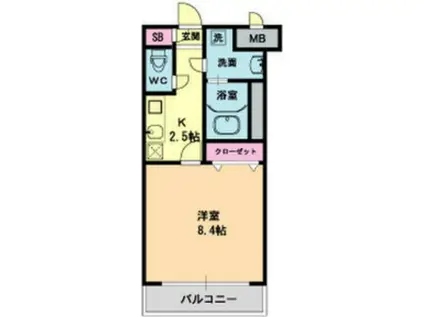 サンティール(1K/3階)の間取り写真