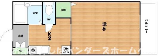 南国スターブル(1K/1階)の間取り写真