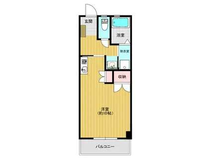 ベルクラーテ倉敷東町(ワンルーム/1階)の間取り写真