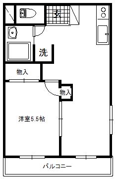 和光マンション(1LDK/1階)の間取り写真