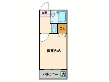 ルーチェ九の城(ワンルーム/1階)の間取り写真