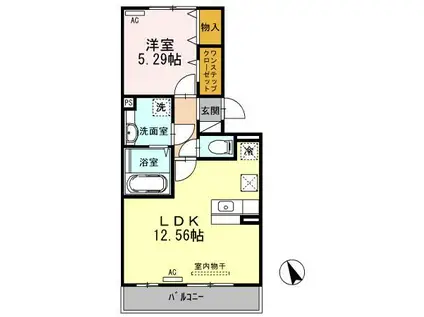 VERT・VENT(1LDK/1階)の間取り写真