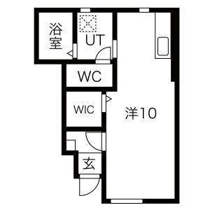 MONCIEL(ワンルーム/1階)の間取り写真
