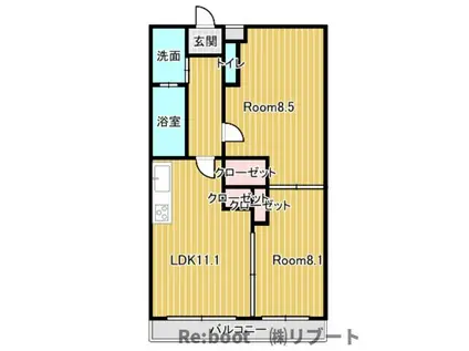 千葉ポートイースト(2LDK/8階)の間取り写真