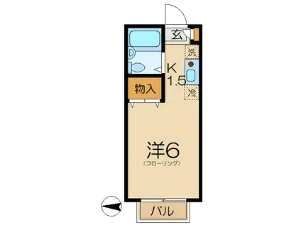 ハイツナリタ(1K/2階)の間取り写真