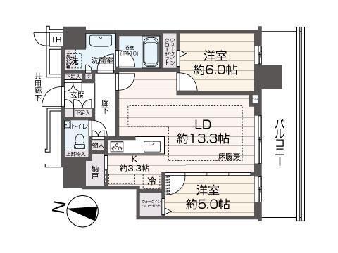 ONE札幌ステーションタワー(2LDK/32階)の間取り写真