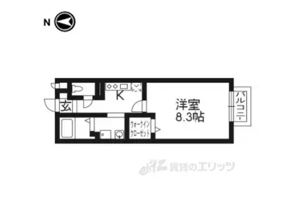 スタシオン東野・アクシス(1K/2階)の間取り写真