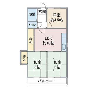 第2コーポ柴田(3LDK/3階)の間取り写真