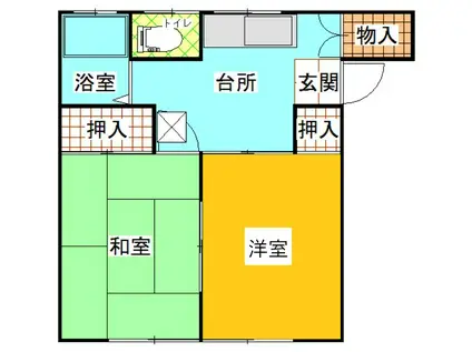 コーポ里(2K/2階)の間取り写真