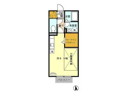 RIPPLE(ワンルーム/2階)の間取り写真