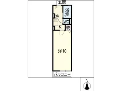 Mグラヴィス(1K/1階)の間取り写真