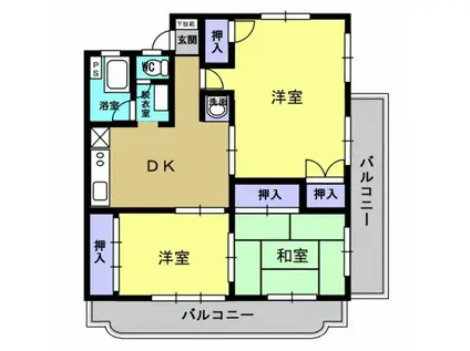 紫桜ハイツ(3DK/3階)の間取り写真