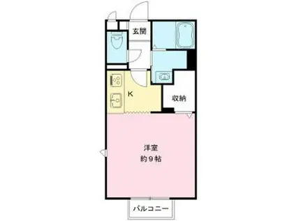 フレシール城南 A棟(1K/1階)の間取り写真