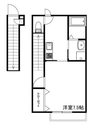 MERIDIES(1K/2階)の間取り写真