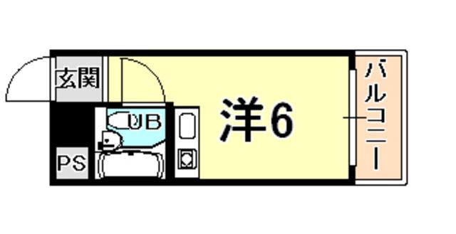 パラツィーナ夙川東(ワンルーム/4階)の間取り写真