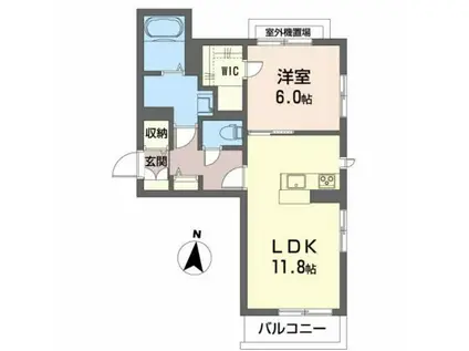 シャーメゾンベレオ 文(1LDK/2階)の間取り写真