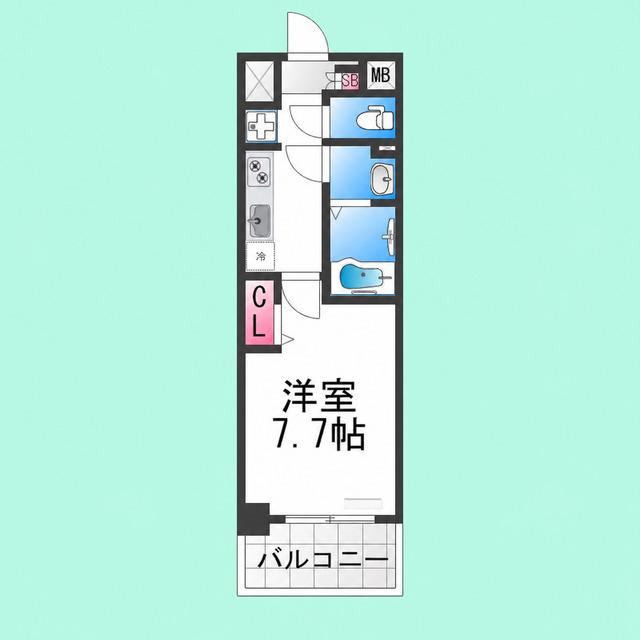 SOPHIA COURT鳳(1K/8階)の間取り写真