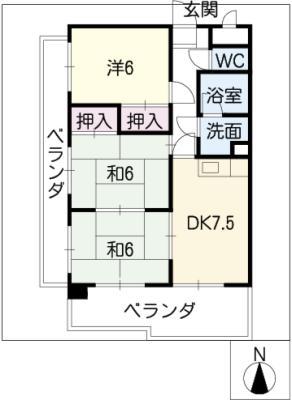 ドリームタウン藤塚(3DK/3階)の間取り写真