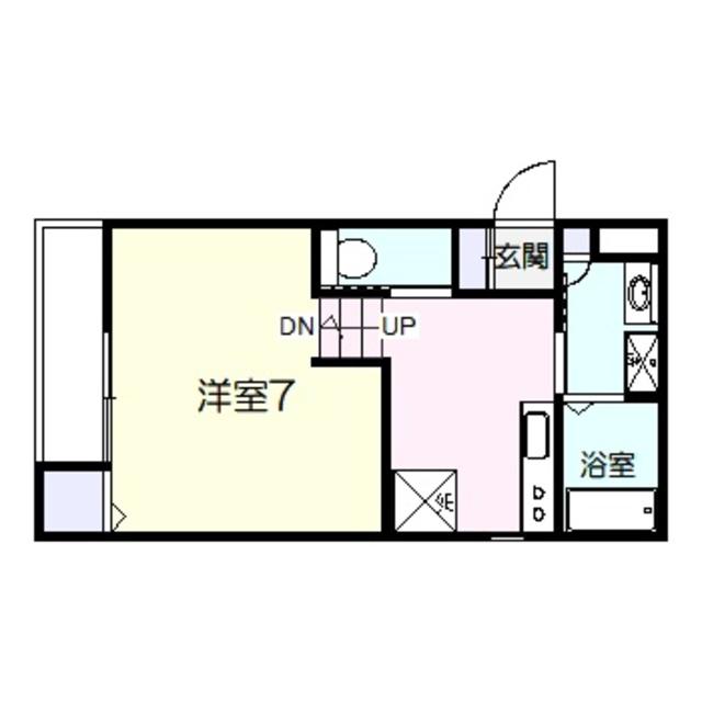 LUXE浜寺B棟(1K/2階)の間取り写真