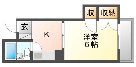 DICEBLDG.中広町(1K/4階)の間取り写真