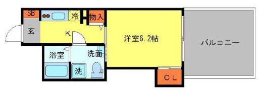 セレニテ本町エコート(1K/7階)の間取り写真