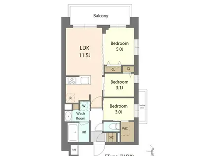 S-RESIDENCE東浦和AGUA(3LDK/3階)の間取り写真