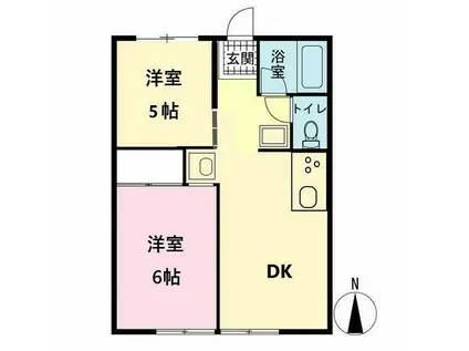 シティハイム白砂 B(2DK/1階)の間取り写真