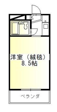 スカイプラザ焼津(ワンルーム/3階)の間取り写真