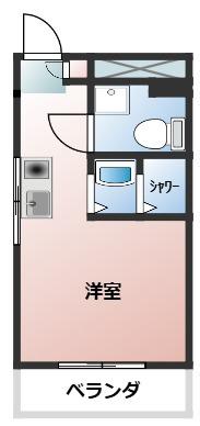 ポンデロッサ弘明寺(ワンルーム/2階)の間取り写真
