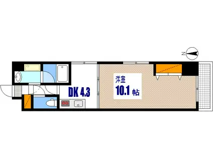 グラシア 幟町(1DK/8階)の間取り写真