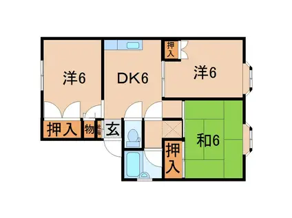 メゾンばんしょう(3DK/1階)の間取り写真