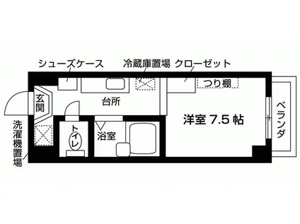 KDXレジデンス柏(ワンルーム/4階)の間取り写真