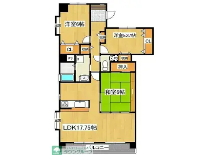 フラージュ・ヴェール(3LDK/1階)の間取り写真