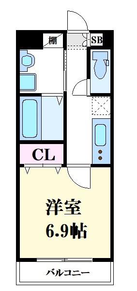 MISTRAL千代田町(1K/2階)の間取り写真