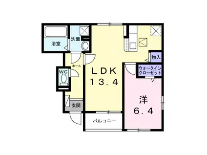 JR東海道本線 豊橋駅 徒歩33分 2階建 新築(1LDK/1階)の間取り写真