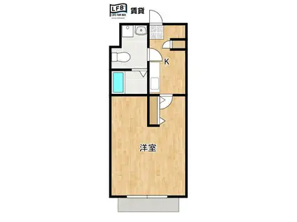 ユニゾン山大通(1K/7階)の間取り写真