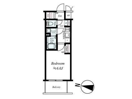 プレサンス梅田ヴェルテ(1K/2階)の間取り写真