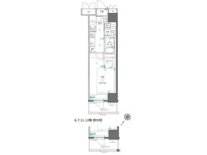 アルファレジデンシア南千住(1LDK/14階)の間取り写真