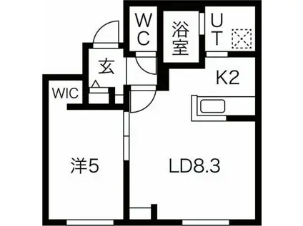 GLANTERIOR(1LDK/3階)の間取り写真