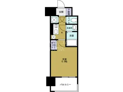 レジュールアッシュウエストレジス(1K/7階)の間取り写真