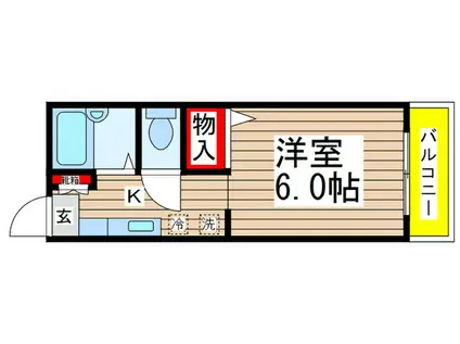 第2大神宮坂上ハイツI(1K/2階)の間取り写真