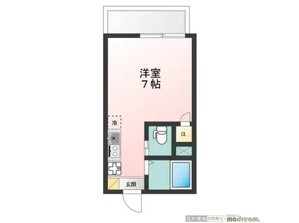 GLANZ 町屋II(ワンルーム/2階)の間取り写真