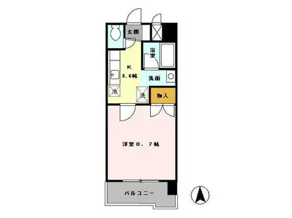 アムールシャトー(1K/8階)の間取り写真