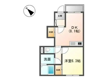 コンフォート ナナ(1LDK/1階)の間取り写真