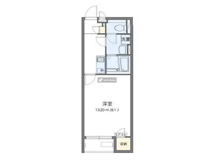 クレイノすずらん(1K/2階)の間取り写真