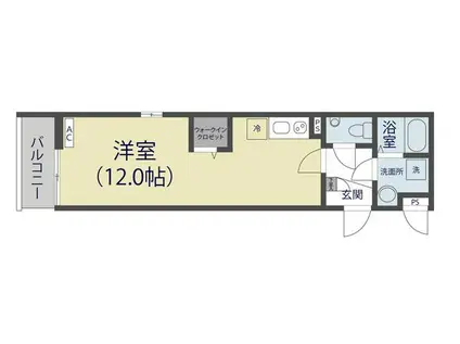 リブリ・エトワールIII(ワンルーム/1階)の間取り写真