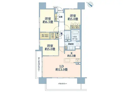 クリオレジダンス横浜新杉田(3LDK/7階)の間取り写真