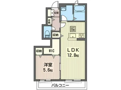 リセブリス(1LDK/1階)の間取り写真