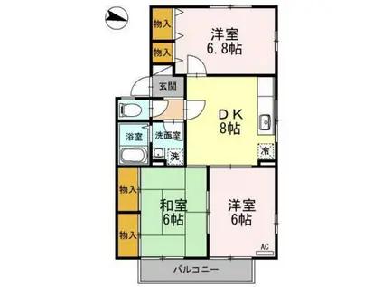 セジュール細馬(3DK/2階)の間取り写真