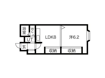 レジデンス麻生(1LDK/3階)の間取り写真